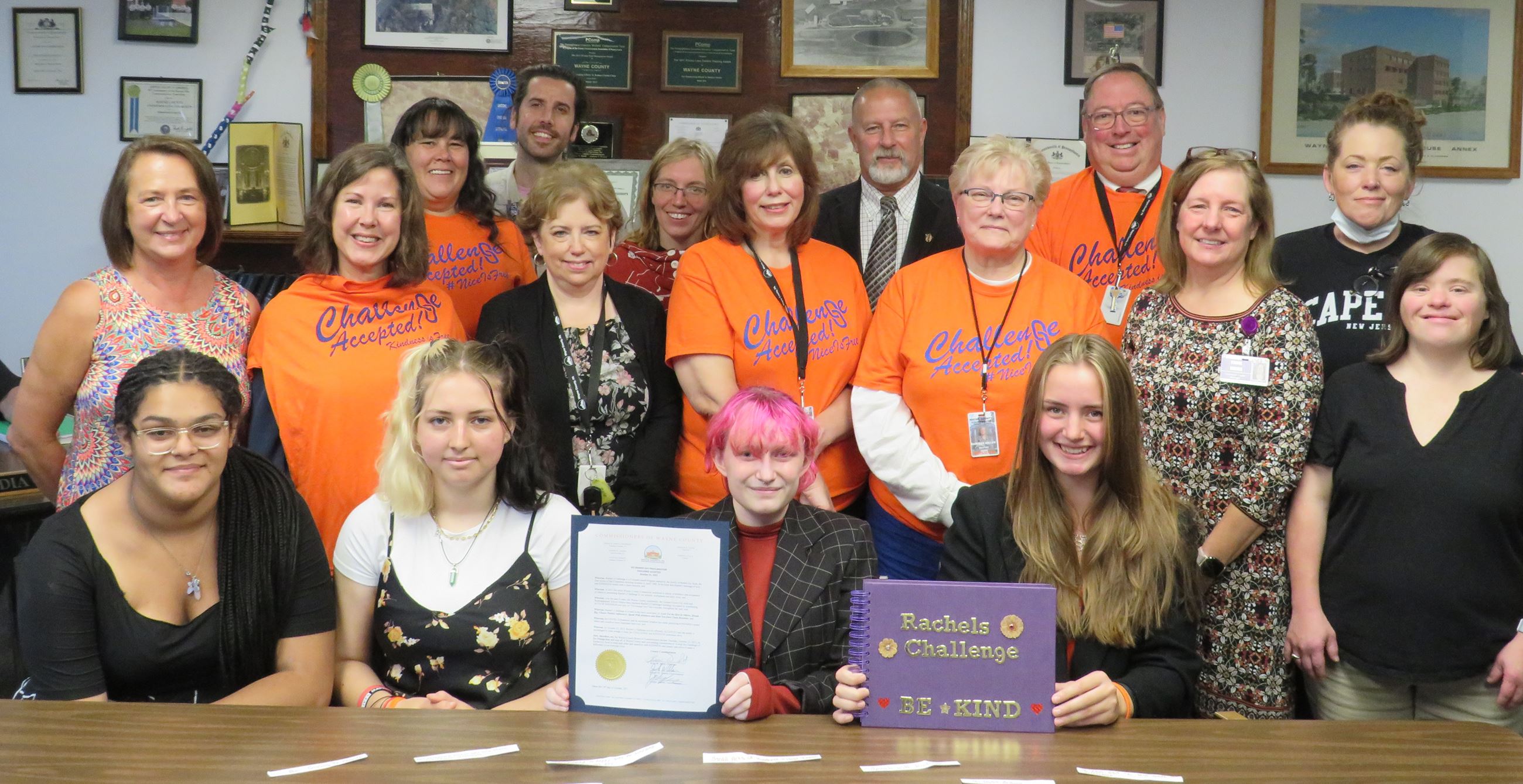 Wayne County Commissioner Proclaim Go Orange Day! for Rachel's Challenge in 2021.