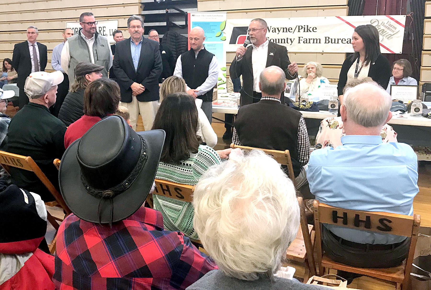 Commissioner Brian Smith speaks about the Honesdale Future Farmers of American at Ag Day 20219.