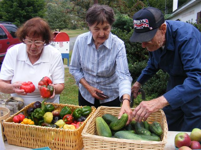 People Looking at Vegetables