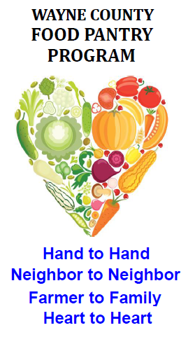 Wayne County Food Pantry logo with colorful vegetables in the shape of a heart.