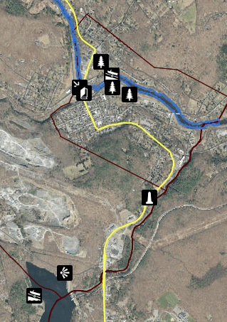 An image of the Hawley section of the Cultural & Recreational Map. Links to map.